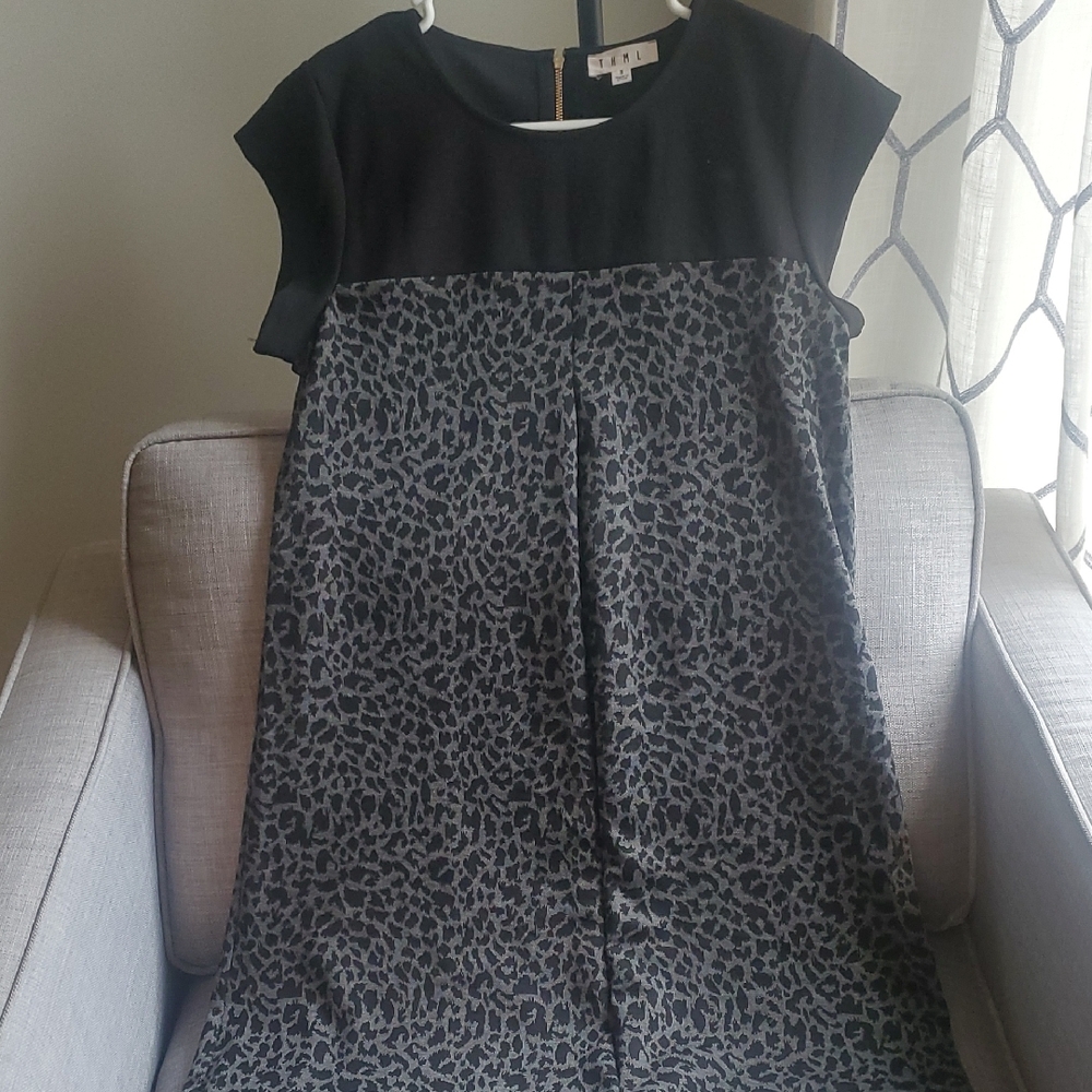 Black and Gray Leopard print Dress